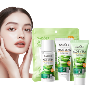 Coffret de Soins Visage SADOER Végan Apaisant, Rafraîchissant et Purifiant à l'Aloe Vera – Format Voyage - Product Image 1