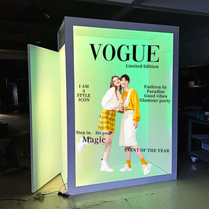 Newest Vogue Custom Wedding Pvc Magazine Photo Backdrop Photo B With Led Fill Light Photo Booth Box Frame - Product Image 6