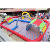 Parcours de course gonflable géant haute résistance et étanche en PVC, avec accessoires et jeux d'obstacles inclus