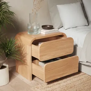 Hiện đại nighstand Bàn Cạnh Giường ngủ bằng gỗ với 2 ngăn kéo lớn để lưu trữ phòng khách cuối bảng 2 ngăn kéo phòng ngủ bên bảng - Product Image 2