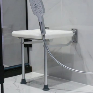Silla de Ducha Plegable de Aleación de Aluminio Ligera y Portátil para Personas Mayores con Soporte de Pared para Bañera, Capacidad de 250 kg - Product Image 5