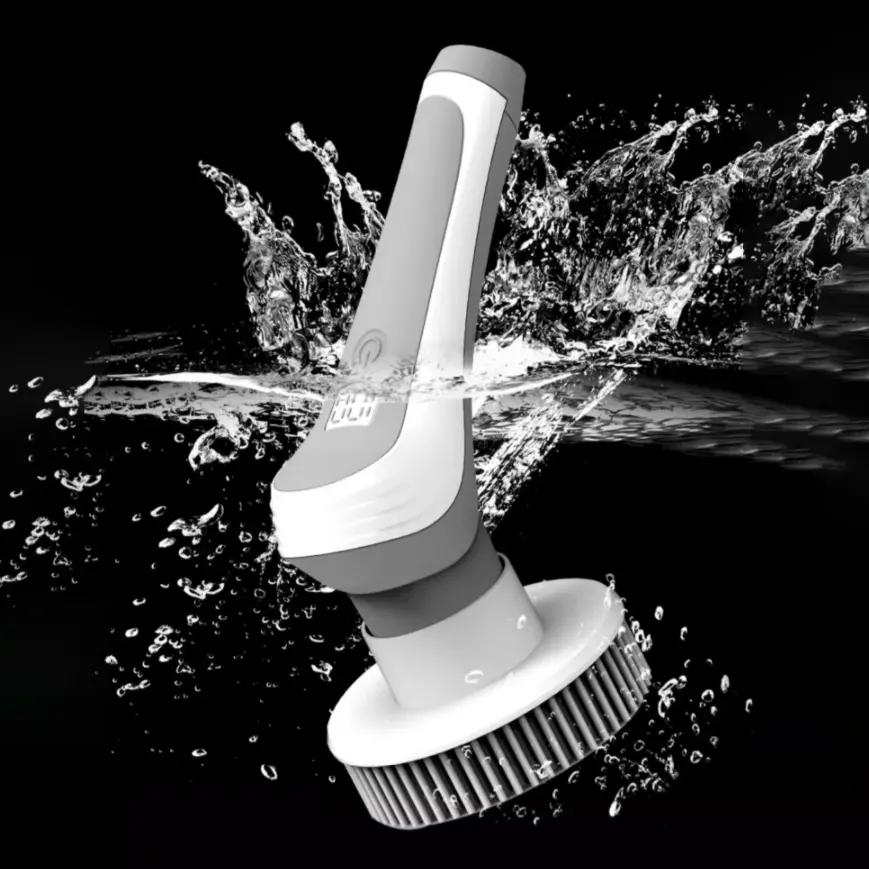 Used household items cute kitchen accessories electric spin scrubber cleaning brush 8 brush heads