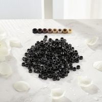 1000 pièces en stock : Anneaux micro-linés en silicone, perles à vis, anneaux en cuivre plat, anneaux nano pour outils d'extension capillaire