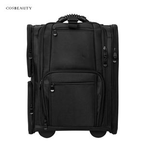 Büyük seyahat makyaj arabası saklama kutusu haddeleme kozmetik kutusu çoklu bölmeler ile - Product Image 1