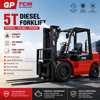 Forklift CPCD50T 5T: Bertenaga ISUZU, Sistem TCM, Tinggi Angkat 3m, Garpu 1220mm, Ban Angin.