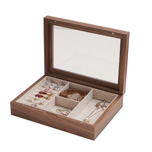 Black Walnut Solid Wood jewelry Box Storage box Jewelry necklace large capacity household jewelry box