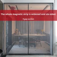 Moustiquaire commerciale pleine grandeur 2/2 avec bande magnétique intégrale, en maille diamantée, anti-moustiques, anti-mouches, ventilée et anti-poussière pour l'été