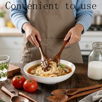 Set Peralatan Masak Kayu Akasia 8 Buah, Perlengkapan Dapur, Spatula, Sendok, Alat Sajian Salad, Sendok Pengaduk, Aman untuk Makanan, untuk Dapur Rumah