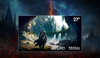 Moniteur de jeu 27 pouces 4K UHD Fast IPS 27G810A-B, double mode 180Hz/360Hz, 1ms GtG, 95% DCI P3, support réglable, moniteur PC