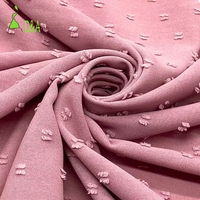 Tela de Crepé de Seda CEY 100% Poliéster con Estampado de Puntos, Elástica en 4 Direcciones, Tejido Jacquard, Anti-Pilling, de Secado Rápido, para Vestidos y Camisas