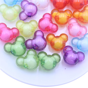 Cuentas Acrílicas Transparentes Multicolores con Cabeza de <span class=keywords><strong>Mickey</strong></span> <span class=keywords><strong>Mouse</strong></span> de Dibujos Animados para Niños, de 23*19 mm, para Lazos para el Cabello y Accesorios de Joyería - Product Image 4