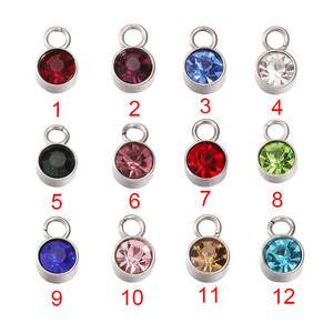 Bijoux en pierre de naissance en argent, 12 <span class=keywords><strong>mois</strong></span>, <span class=keywords><strong>Horoscope</strong></span> rond, signe du zodiaque, pendentif, collier à breloques - Product Image 6