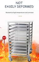 BAKEPRO Chariot de refroidissement professionnel pliable pour 10 plateaux, pour gâteaux et pains