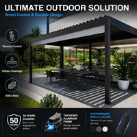 Pergola en aluminium à toit à lamelles motorisé moderne 100% imperméable avec tissu en PVC pour balcon et jardin, utilisation en extérieur