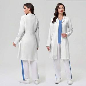 Uniformes d'infirmière élégants pour femmes, blancs, à manches longues, en tissu sergé, détection par aiguille, polyester/coton, pour hôpital et salon de beauté - Product Image 5