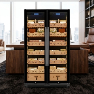 Humidor à cigares NE-171-8 de haute qualité avec contrôle précis de l'humidité, double zone, 508 l, portes en verre double, armoire à cigares, réfrigérateur à cigares - Product Image 6