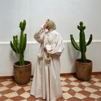 Abaya personnalisée de qualité supérieure en coton et lin, grande taille, manches longues, vente en gros, couleur unie, vêtements islamiques, robe Abaya pour le Ramadan