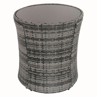 Table et chaises de jardin extérieur en gros, tissage artificiel, cadre en métal, pour balcon, gain de place
