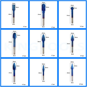 Mũi Mài Xoay Cacbua Vonfram 6X10Mm, 1 Mũi Mài Mài Mài Mài Mài Mài Kép Màu Xanh Dương Siêu Nano - Product Image 6
