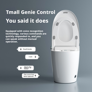 Moderne Intelligente Smart-Toilette mit beheiztem Sitz, Warmlufttrocknung, S-Trap-Abfluss, quadratischer Schüssel und Fernbedienung - Product Image 6