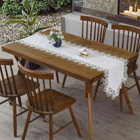 Nappe de table moderne brodée ajourée, anti-taches, imperméable, 100 % polyester, blanche, pour la maison