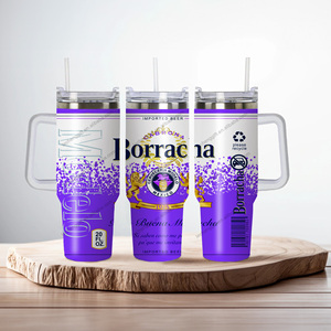 Vaso de Vidrio Personalizado de Alta Calidad, Modelo Chingona, para Cerveza Mexicana, de Acero Inoxidable 304, Aislado al Vacío, de 40 oz, con Asa y Tapa - Product Image 3