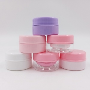 Empty Plastic 5g 10g 15g Cute Travel Pink <b>Small</b> Sample Lip Balm <b>Containers</b> Skin Care Facial Cream Lotion Cosmetic PP Jar Set - Product Image 1