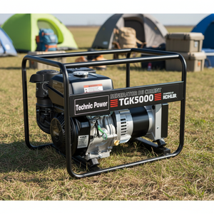 <span class=keywords><strong>Generador</strong></span> Portátil de Gasolina TECHNIC POWER 220V/380V 50/60Hz 5kW Monofásico/Trifásico de 4 Tiempos Refrigerado por Aire 12V/24V DC GX390 para Soldadora - Product Image 1