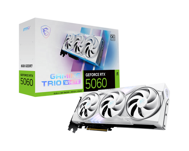 2025 New MSI GeForce RTX 5060 8G GAMING TRIO OC WHITE Gaming Graphics Card GPU RTX 5060 8G for Gaming White Desktop PC