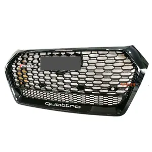 Voll schwarzer RSQ5 Frontgrill Hoch leistung für Audi Q5 SQ5 Kühlergrill 2017 2018 2019