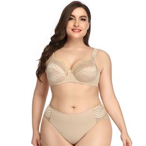 Nouveau Premium femmes broderie mince dentelle Satin volant plaine chaîne soutiens-gorge ensemble de sous-vêtements <span class=keywords><strong>Lingerie</strong></span> femmes grande taille soutien-gorge et culotte ensembles - Product Image 4