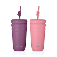 Everich Tasse isotherme moderne 20oz à double paroi en acier inoxydable Tasse isotherme à vide thermos isolation nuage Thermos gobelets avec paille Po