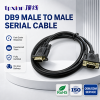 Kabel Serial RS232 DB9 Male to Male D-SUB 9 Pin, Kabel Data untuk PLC Industri, Komputer, Printer, Kabel Ekstensi Terproteksi
