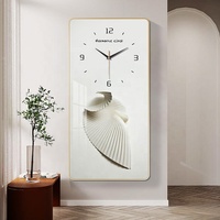 Venta Directa de Fábrica, Relojes de Pared Decorativos de Porcelana de Cristal, Arte Moderno Personalizado, Marco de Aleación de Aluminio Dorado