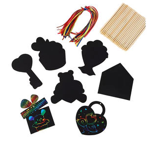 24 Stück Magic Scratch Art Paper Kits, Regenbogen-Lesezeichen, handgefertigt, zum Valentinstag, zum Zeichnen, Basteln, Geschenke für Kinder ab 2 Jahren, 15 x 14 cm - Product Image 4