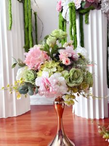 Floral premier anniversaire bannière Roses artificielles <span class=keywords><strong>chaise</strong></span> haute gâteau Topper baptême décor luxueux fait à la main réutilisable fille <span class=keywords><strong>1er</strong></span> - Product Image 4