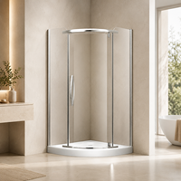 Cabine de douche d'angle Neo-Angle avec porte pivotante, dessus incurvé, cadre chromé 900-1000mm, verre trempé 8mm, design professionnel pour la vente en gros