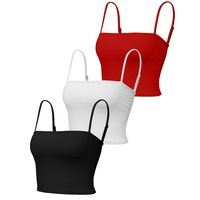 Nuevas blusas cortas para mujeres Venta al por mayor Spaghetti Strap Casual Sexy Sport Top Tube Tops Mujeres
