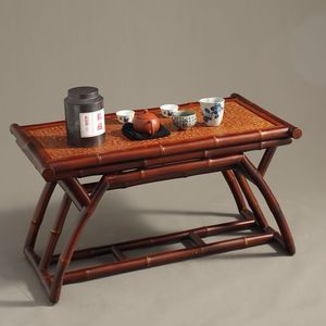 Mesa de Té de Bambú Plegable, Color Bambú Rojo, Estilo Ming, Mesa de Café, Accesorios para la Ceremonia del Té - Product Image 4
