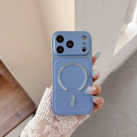 Coque de téléphone portable magnétique ultra-fine en TPU souple à texture litchi, prix usine, pour iPhone 18 17 16 15 14 13 Pro Max