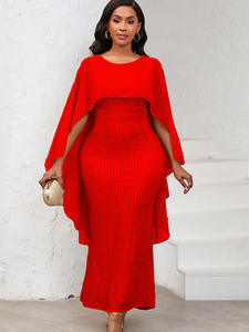 Meilleures ventes Cape en mousseline de soie à paillettes Robes de soirée pour banquet Robe pour femmes - Product Image 3