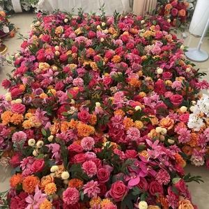 ดอกกุหลาบสีชมพูส้มทำมือจากผ้าไหมเทียมขนาด 200 ซม. สำหรับตกแต่งโต๊ะงานแต่งงาน คริสต์มาส หรือเป็นดอกไม้ประดับกลางโต๊ะ - Product Image 1
