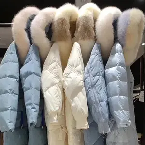 2022 automne et hiver mode discount vêtements pour femmes hiver nouveau duvet de canard blanc col en fourrure de renard vers le bas coton vêtements queue goo