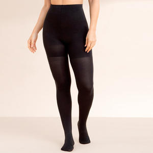 Collant con tacco fisso con cavallo S-3XL di grandi dimensioni con gambe modellanti per il corpo 40D collant nero in seta filato - Product Image 4