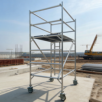 Échafaudage mobile pliable en acier galvanisé pour travaux de peinture et de décoration intérieure, plateforme d'échafaudage de 1,5 m
