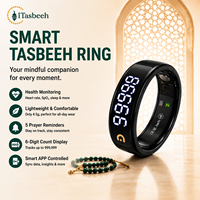 ITasbeeh Salam Anneau Intelligent en Acier Inoxydable Compteur de Zikr Rappel de Prière Moniteur de Fréquence Cardiaque SpO2 Suivi de Santé Contrôle par Application Musulmane IA