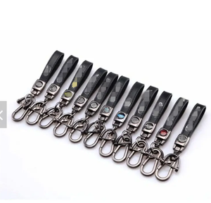 Leather Car Keychain for Car Brands Handmade Premium Metal <b>Key</b> <b>Ring</b> <b>Accessories</b> With Logo Present for Man and Woman - Product Image 1