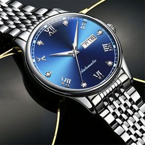 Relojes Mecánicos de Oro con Moissanita al por Mayor para Hombre, Reloj Automático de Doble Fecha para Negocios, Reloj de Pulsera de Lujo Resistente al Agua - Product Image 1