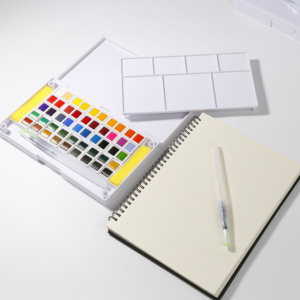 Bộ sơn màu nước rắn Bộ màu sắc nghệ thuật đầy màu sắc Bộ vẽ tranh nghệ thuật Sử dụng với bút vẽ màu nước - Product Image 1