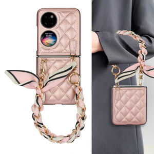 Étui en cuir de haute qualité pour Huawei <span class=keywords><strong>P50pocket</strong></span> étui de téléphone portable lanière foulard en soie étui de téléphone portable pliant pour Huawei Pocket2 - Product Image 4